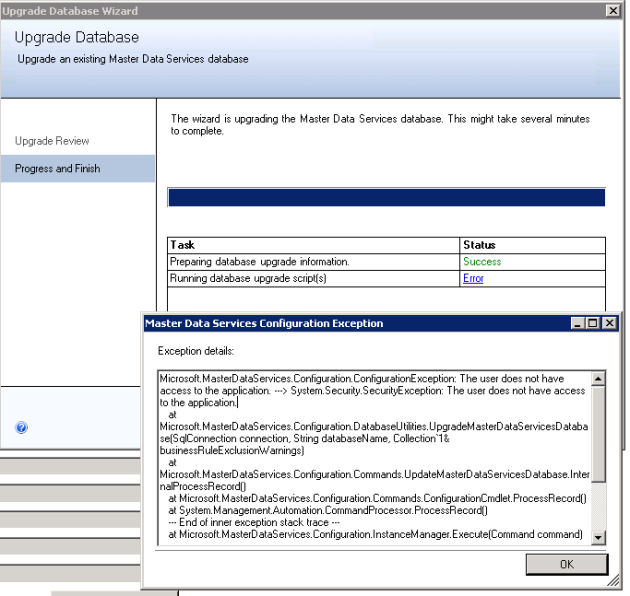 MDS-upgrade-wizard-exception-error-user-does-not-have-access