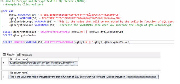 How to Encrypt and Decrypt Text in SQL Server